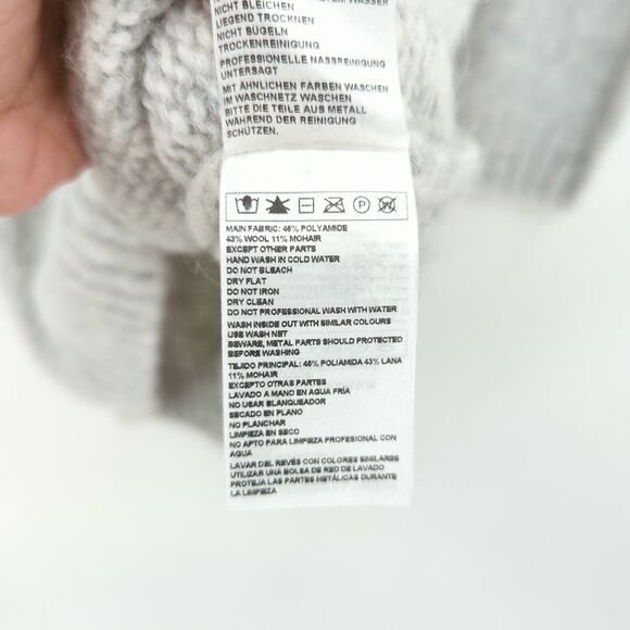 Ba&sh Women M Beyla Dress Gray Oversized Reversible Sweater Button Wool Knit NEW - Picture 7 of 11